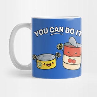 Funny Gym Workout Cartoon Graphic, You Can Do It Inspiring Quote Mug